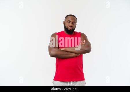 Young sport african american man unhappy and frustrated with something. Stock Photo