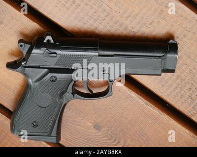 weapon black handgun Stock Photo