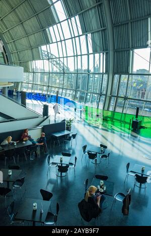 Interior view of the Sage Gateshead. This modern building is an international  home for music. It is located on the south bank o Stock Photo