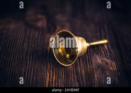 Antique brass hand bell Stock Photo