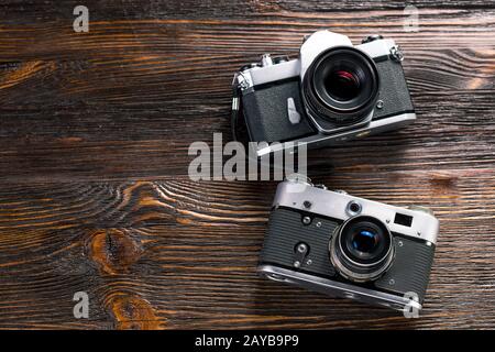 Exposure meter and retro camera Stock Photo