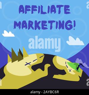 Conceptual hand writing showing Affiliate Marketing. Business photo text compensation to thirdparty publishers to generate leads Stock Photo