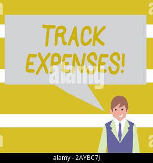 Conceptual hand writing showing Track Expenses. Business photo showcasing keep a close eye on how things are tracking to budget Stock Photo