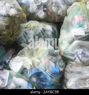 Pile of trash bags Stock Photo