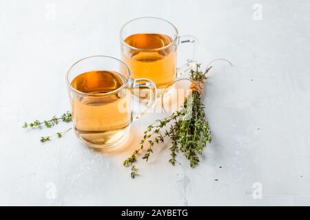 Thyme herbal tea Stock Photo