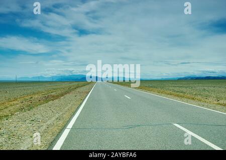 Road in Gobi Desert Stock Photo
