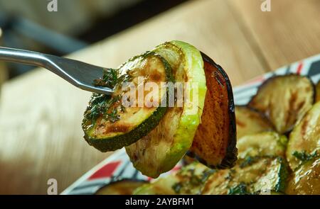 Grilled Vegetables with Zaatar Vinaigrette Stock Photo