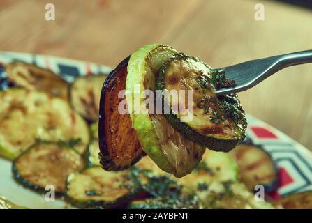 Grilled Vegetables with Zaatar Vinaigrette Stock Photo