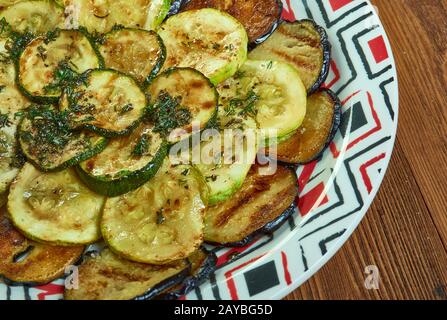 Grilled Vegetables with Zaatar Vinaigrette Stock Photo