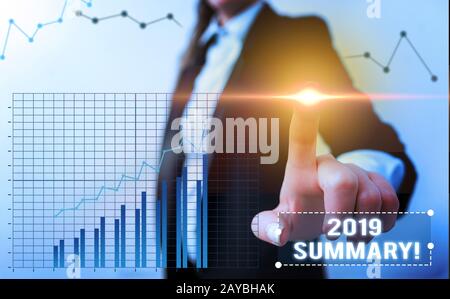 Word writing text 2019 Summary. Business concept for summarizing past year events main actions or good shows. Stock Photo