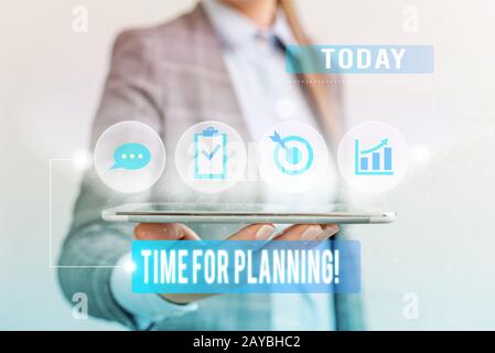 Conceptual hand writing showing Time For Planning. Business photo text exercising conscious control spent on specific activities Stock Photo