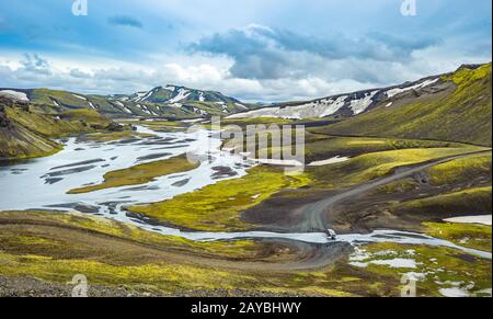 Scenic highland area of Landmannalaugar, Iceland Stock Photo