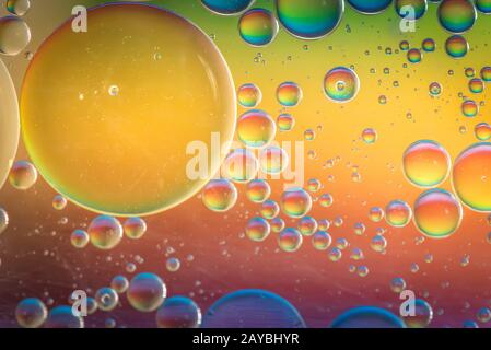 Rainbow abstract background picture made with oil, water and soap Stock Photo
