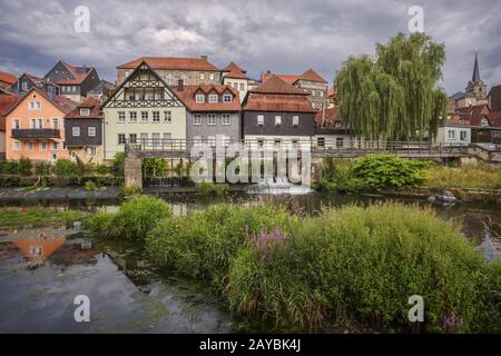 Panorama from the old town of Kronach in Upper Franconia Stock Photo