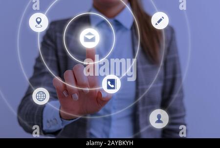 Map point, network connection, international meaning, cloud media network interface concept, copy space. Technology digital spac Stock Photo