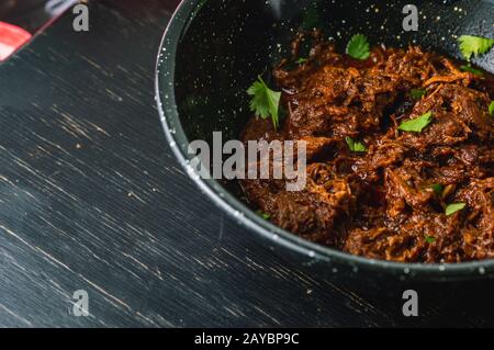 Mexican Beef Barbacoa Stew, Traditional Mexican Food Stock Photo