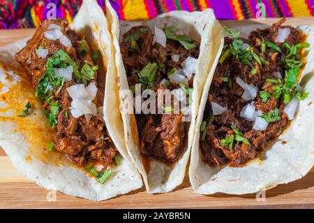 Mexican Beef Barbacoa Stew, Traditional Mexican Food Stock Photo