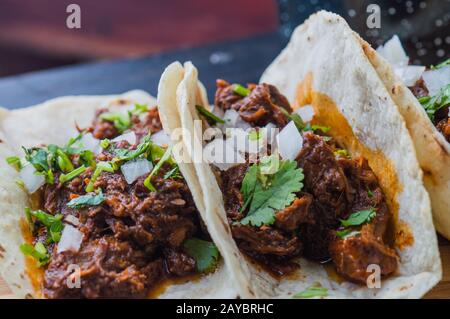 Mexican Beef Barbacoa Stew, Traditional Mexican Food Stock Photo