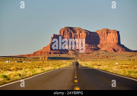 Empty scenic highway in Monument Valley Stock Photo