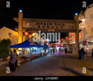 Jonker Street, World Cultural Heritage Malacca City, Malaysia. Stock Photo