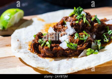 Mexican Beef Barbacoa Stew, Traditional Mexican Food Stock Photo