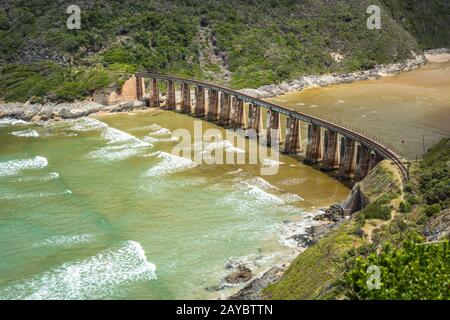 Kaaimans River Railway Bridge, Wilderness, Garden Route, South Africa Stock Photo