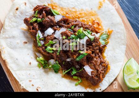 Mexican Beef Barbacoa Stew, Traditional Mexican Food Stock Photo