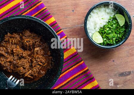 Mexican Beef Barbacoa Stew, Traditional Mexican Food Stock Photo