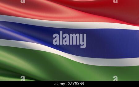 3D Flag of the Gambia. Close Up Stock Photo - Alamy