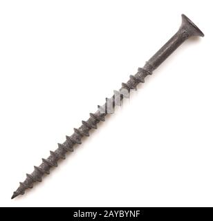 Screw on white Stock Photo