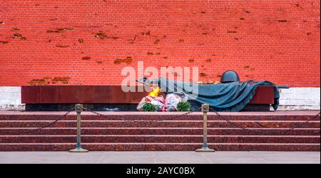 Tomb of the Unknown Soldier. It is a war memorial, dedicated to Soviet soldiers killed during World Stock Photo