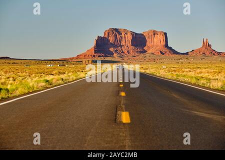 Empty scenic highway in Monument Valley Stock Photo