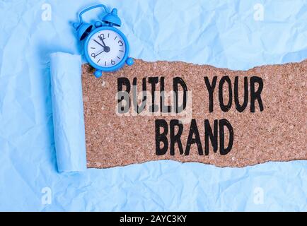 Handwriting text writing Build Your Brand. Concept meaning enhancing brand equity using advertising campaigns. Stock Photo