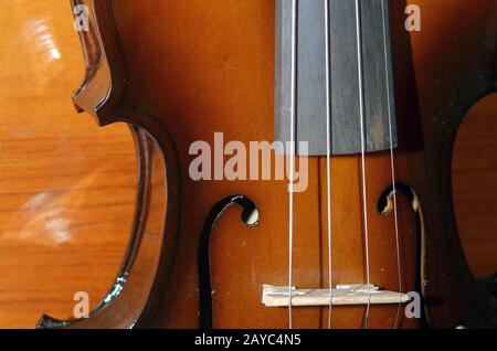 Closeup view of violin