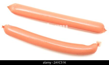 Sausages on white Stock Photo
