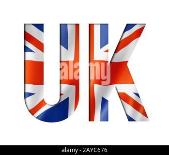 UK flag text font Stock Photo