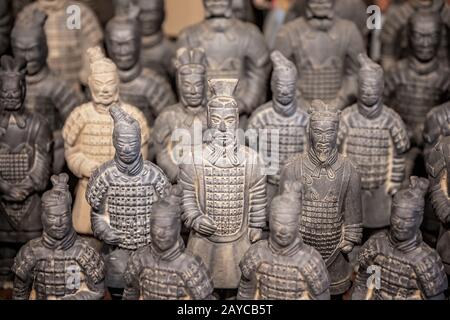 Mini soldiers figurines of the Terracota Army Stock Photo