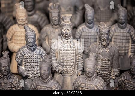 Mini soldiers figurines of the Terracota Army Stock Photo