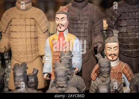Mini soldiers figurines of the Terracota Army Stock Photo