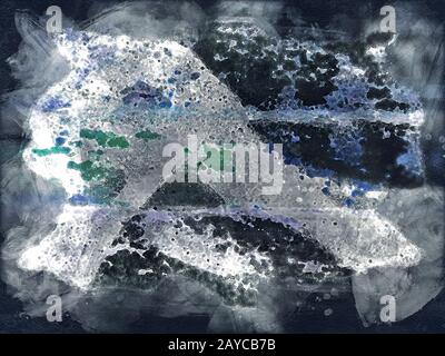 silver paint metal grunge effect abstract with random paint strokes Stock Photo