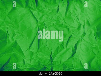 green crumpled paper texture background Stock Photo