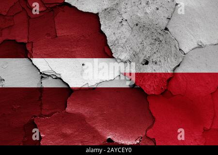 flags of Latvia and Poland painted on cracked wall Stock Photo - Alamy