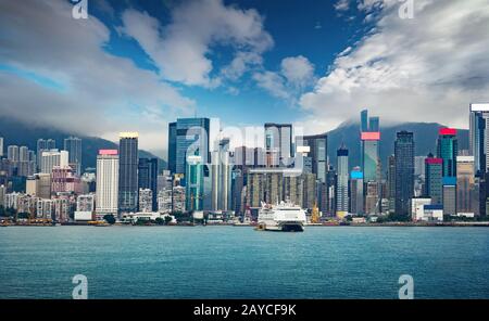 Hong Kong city skyline Stock Photo