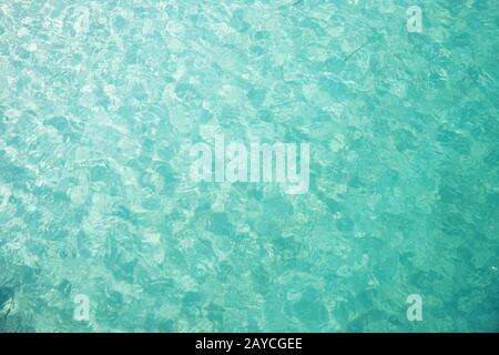Crystal clear and turquoise sea water of the tropical sea . Stock Photo