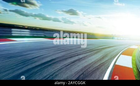 Motion blurred racetrack Stock Photo