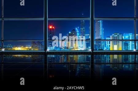 Modern empty and clean office interior with glass windows Stock Photo