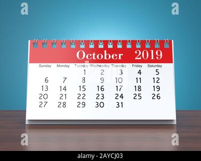 3D rendering calendar Stock Photo