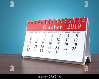 3D rendering calendar Stock Photo