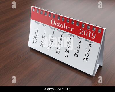 3D rendering calendar Stock Photo