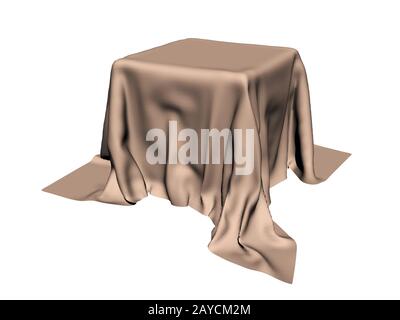 Podium covered with long cloth Stock Photo